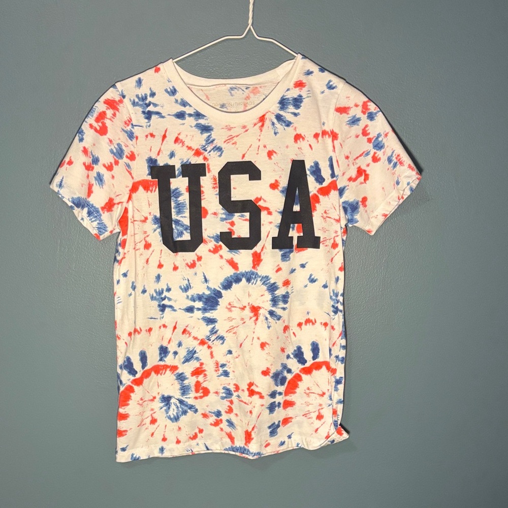 USA Tie-Dye T-Shirt - Red, Blue, and White